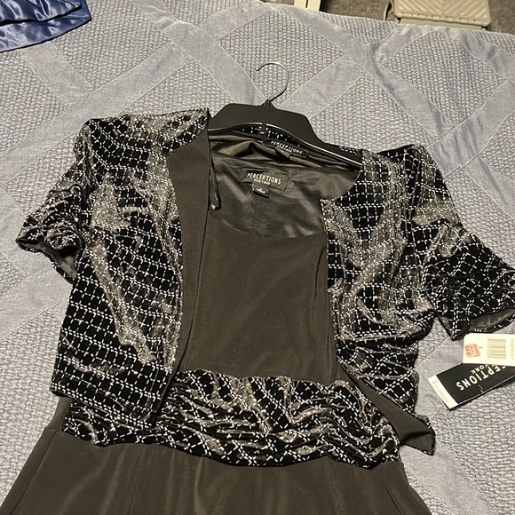 Cute Short Black Dress with Crop Jacket - Picture 2 of 3